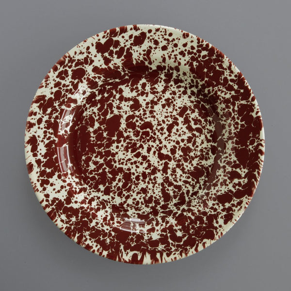 Marbled Enamel Plate Burgundy