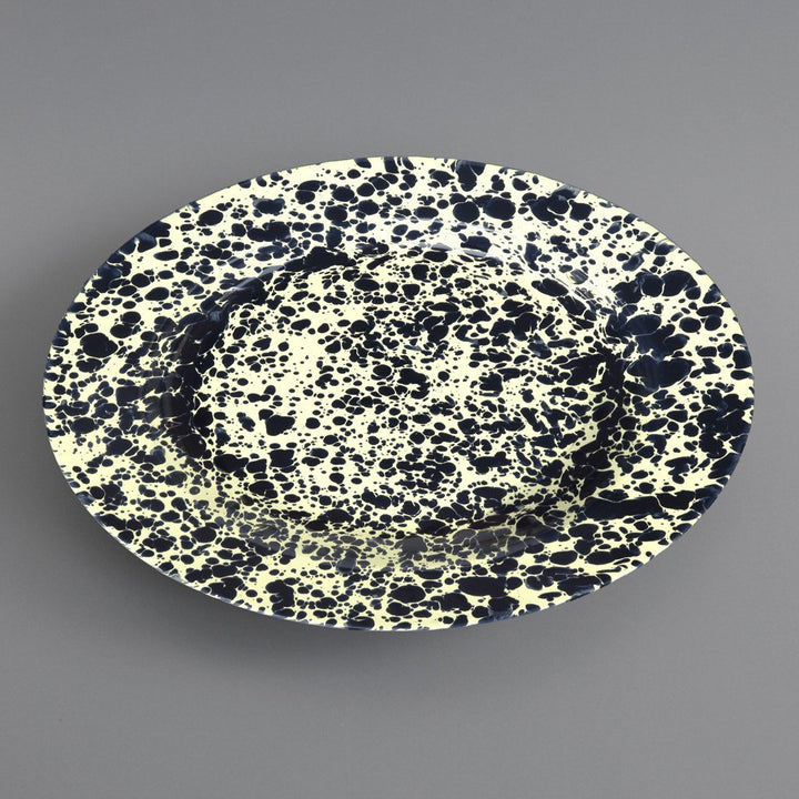 Marbled Enamel Plate Navy