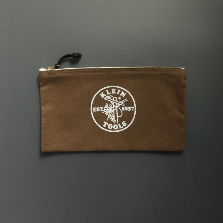 Canvas Zipper Bag Brown