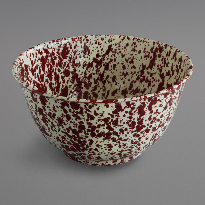 Marbled Enamel Salad Bowl Burgundy